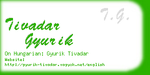 tivadar gyurik business card